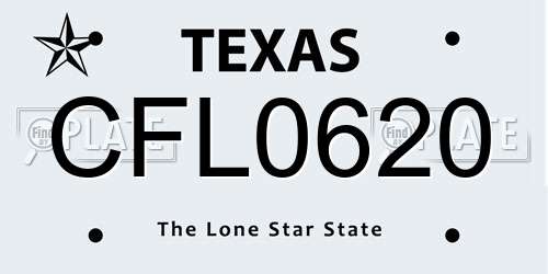 CFL0620 Texas License Plate