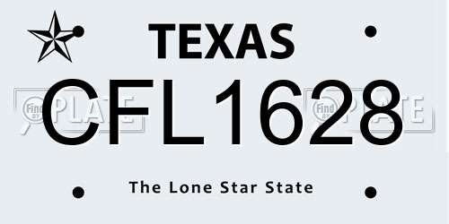 CFL1628 Texas License Plate