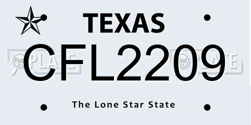 CFL2209 Texas License Plate