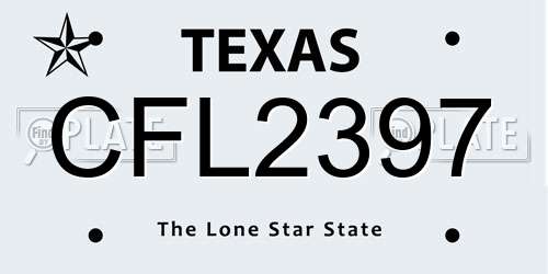 CFL2397 Texas License Plate