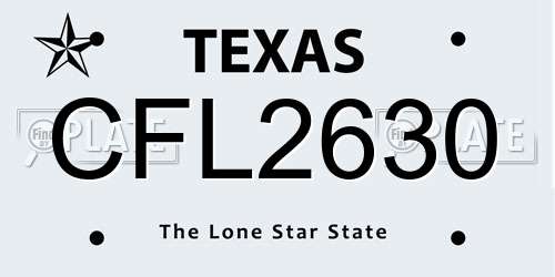 CFL2630 Texas License Plate