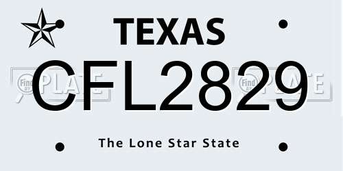 CFL2829 Texas License Plate
