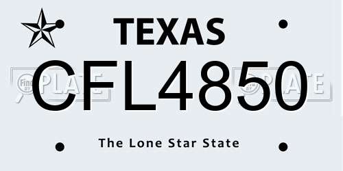 CFL4850 Texas License Plate