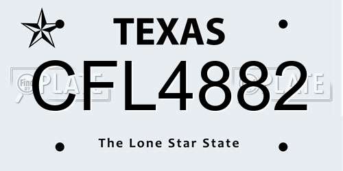 CFL4882 Texas License Plate