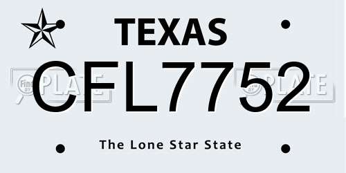 CFL7752 Texas License Plate