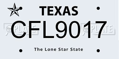 CFL9017 Texas License Plate