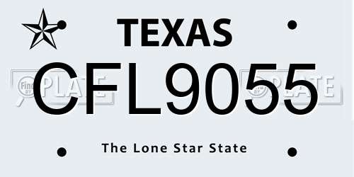 CFL9055 Texas License Plate