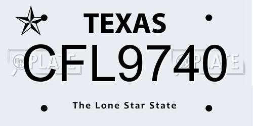 CFL9740 Texas License Plate