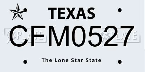 CFM0527 Texas License Plate