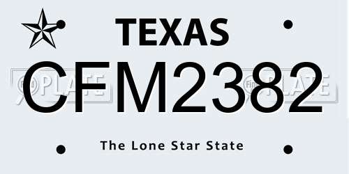 CFM2382 Texas License Plate