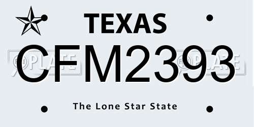 CFM2393 Texas License Plate