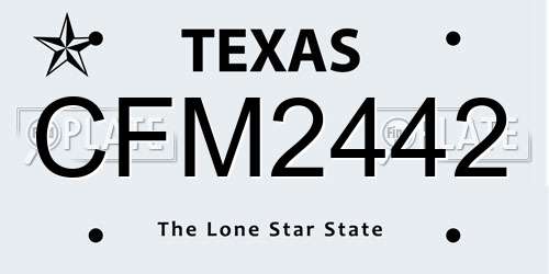 CFM2442 Texas License Plate
