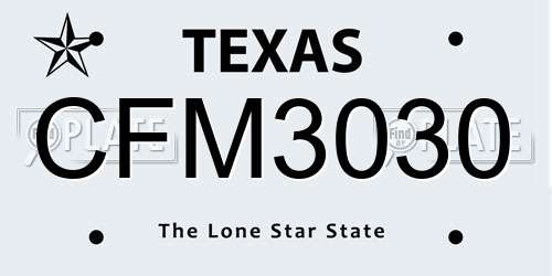 CFM3030 Texas License Plate