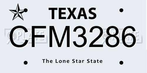 CFM3286 Texas License Plate