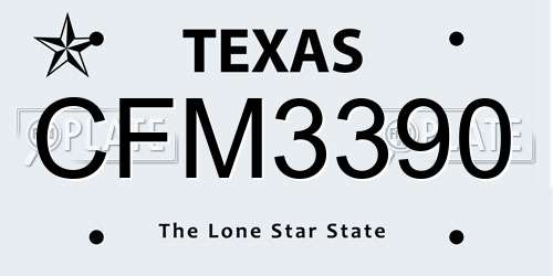CFM3390 Texas License Plate