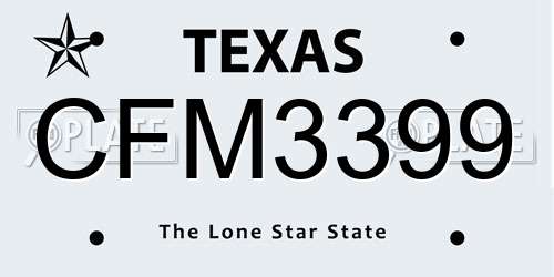CFM3399 Texas License Plate