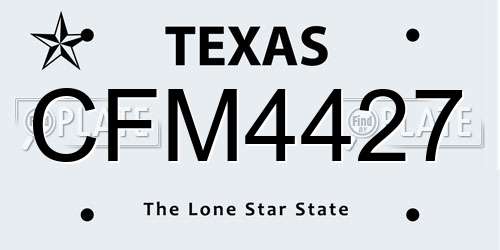 CFM4427 Texas License Plate