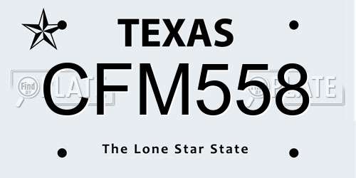 CFM558 Texas License Plate