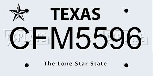 CFM5596 Texas License Plate