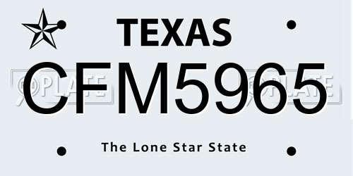 CFM5965 Texas License Plate