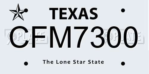 CFM7300 Texas License Plate