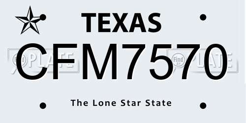 CFM7570 Texas License Plate