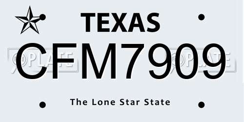 CFM7909 Texas License Plate