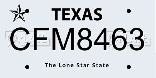 CFM8463 Texas License Plate