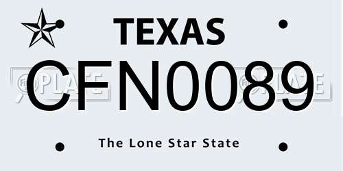 CFN0089 Texas License Plate
