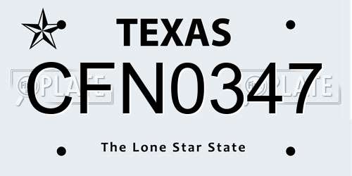 CFN0347 Texas License Plate