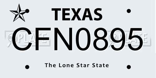 CFN0895 Texas License Plate
