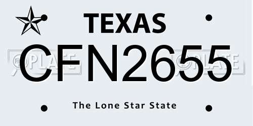 CFN2655 Texas License Plate