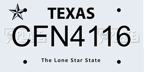 CFN4116 Texas License Plate