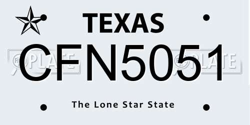 CFN5051 Texas License Plate