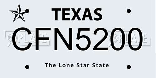 CFN5200 Texas License Plate