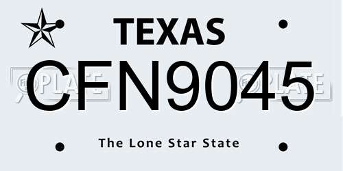 CFN9045 Texas License Plate