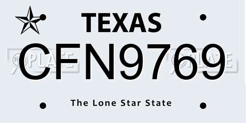 CFN9769 Texas License Plate