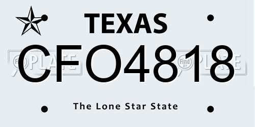 CFO4818 Texas License Plate