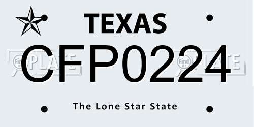 CFP0224 Texas License Plate