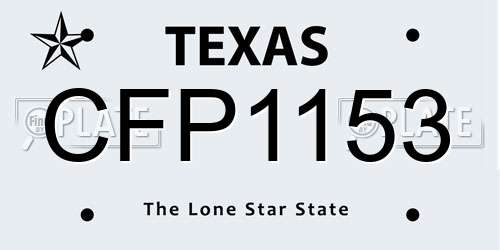 CFP1153 Texas License Plate