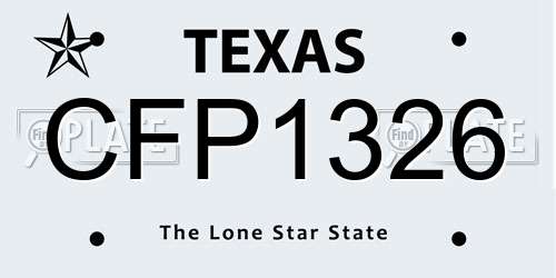 CFP1326 Texas License Plate
