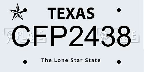 CFP2438 Texas License Plate