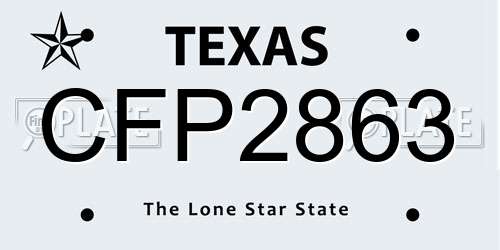 CFP2863 Texas License Plate