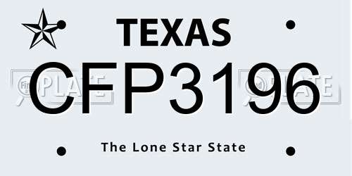 CFP3196 Texas License Plate