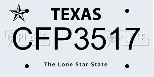 CFP3517 Texas License Plate