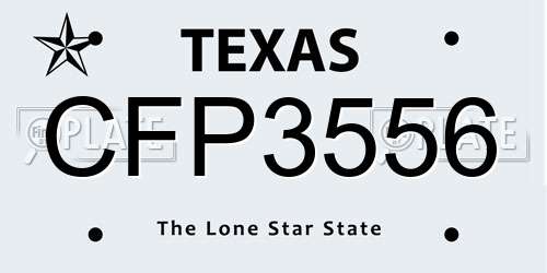CFP3556 Texas License Plate