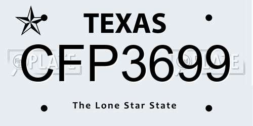 CFP3699 Texas License Plate