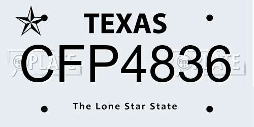 CFP4836 Texas License Plate