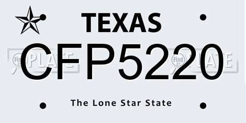 CFP5220 Texas License Plate