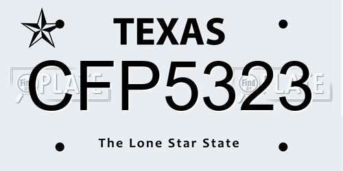 CFP5323 Texas License Plate